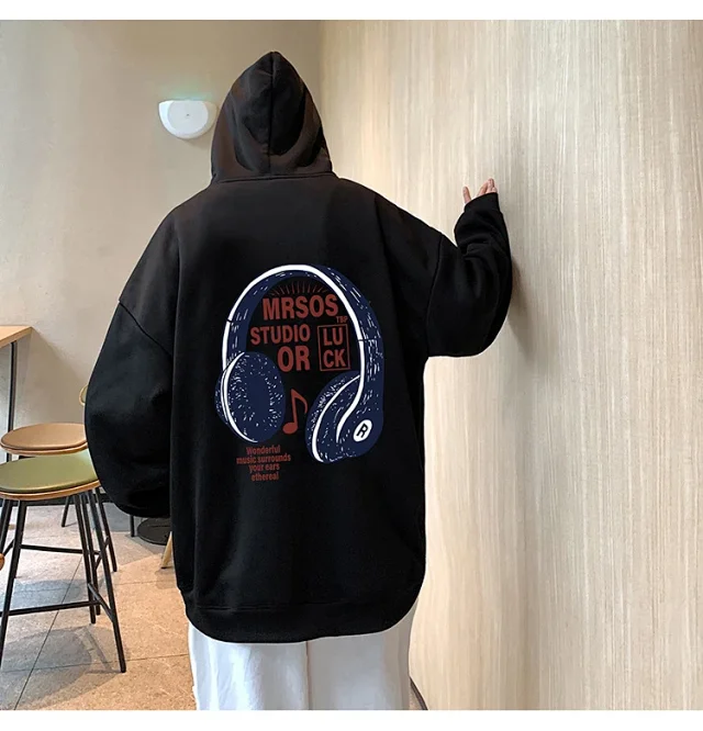 2025 Men's Cotton Hoodie (Hong Kong Style, Loose, Streetwear) Detail