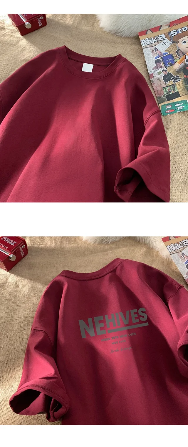 Men's Heavyweight Cotton Letter Print Tee Detail