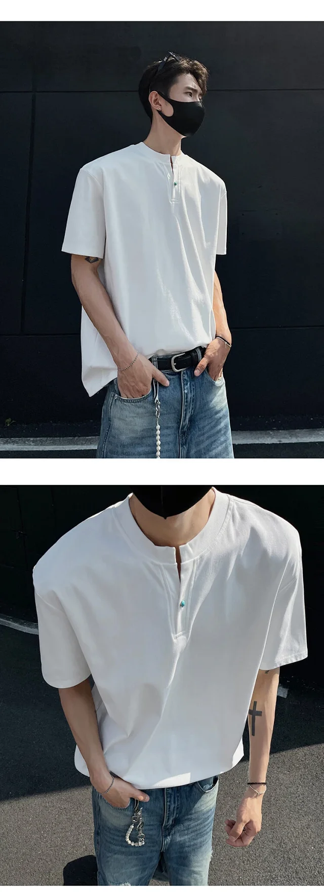Men's Vintage Henley Short-Sleeve T-Shirt Detail