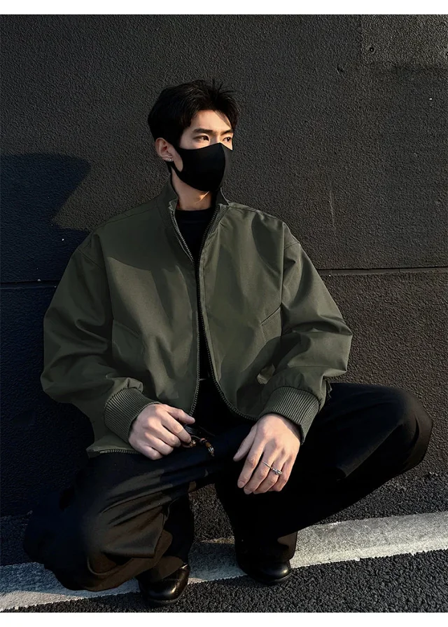 Cleanfit Men's Military Green Flight Jacket Detail