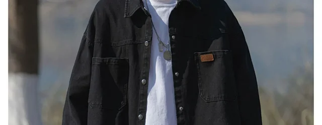 Men's Vintage Denim Long Sleeve Shirt Detail
