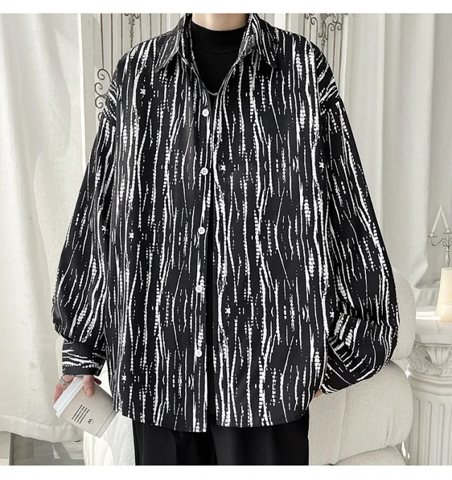Men's Hip Hop Long Sleeve Shirt Detail