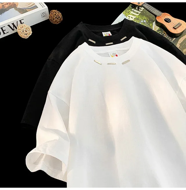 2025 Summer Men's Heavyweight Square-Shoulder T-Shirt Detail