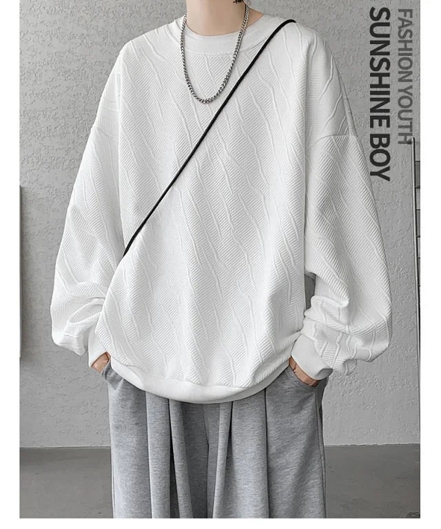 Men's Loose Textured Long Sleeve Tee Detail