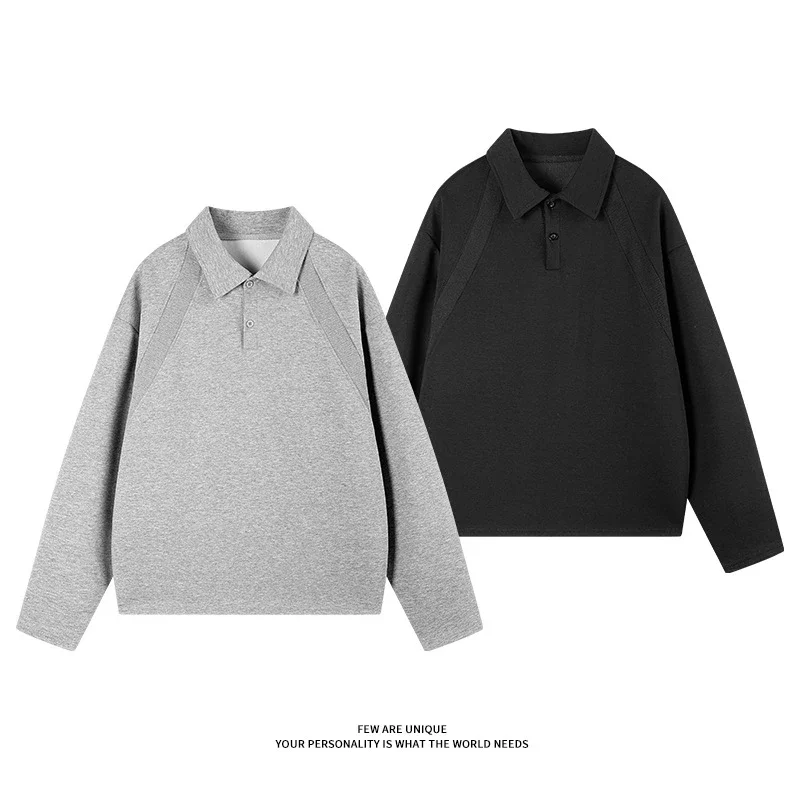 Men's Ash Grey Deconstructed Boxy Polo