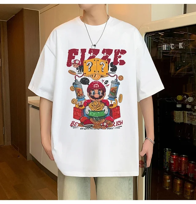 Men's 2025 Summer Cotton Cartoon Tee Detail
