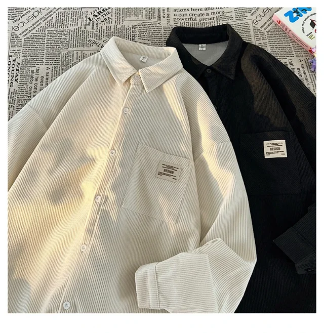 Japanese Vintage Men's Corduroy Shirt Detail