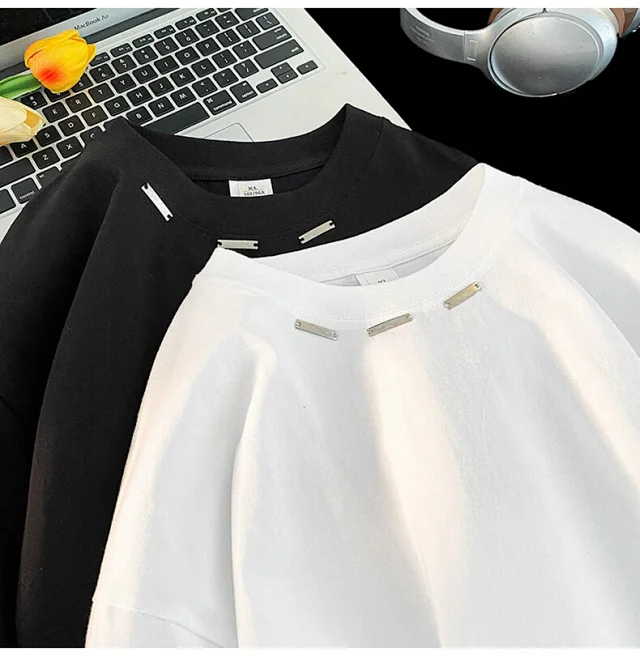 2025 Summer Men's Heavyweight Square-Shoulder T-Shirt Detail