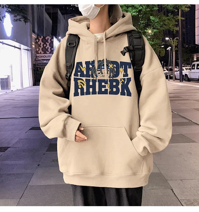 Men's Heavyweight Cotton Fleece Hoodie Fall Winter Detail