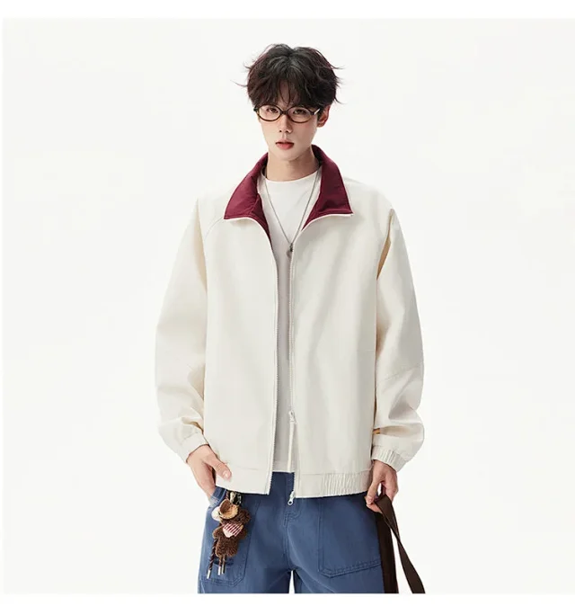 Cleanfit Color Block Retro Baseball Jacket Detail