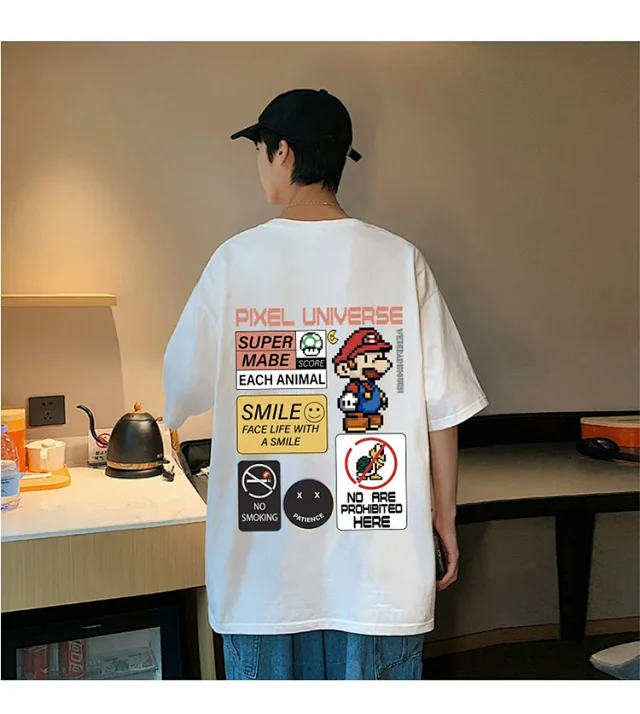 Men's Retro Hong Kong Mario T-Shirt Detail