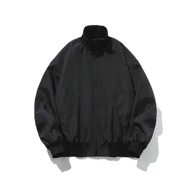 Men's Oversized Cropped Vintage Bomber Jacket Detail