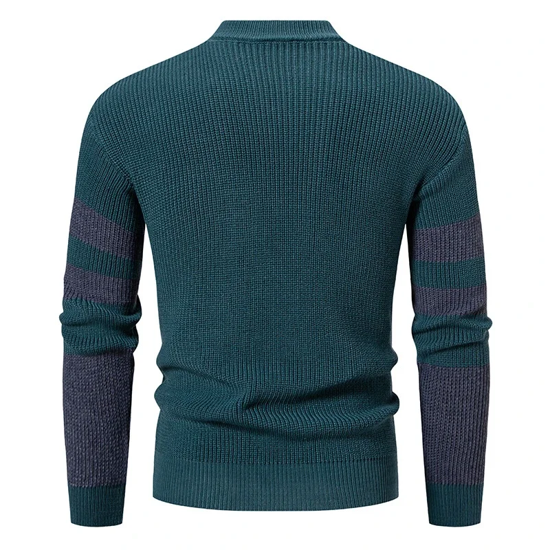 Ruicheng Men's Retro Color Block Sweater