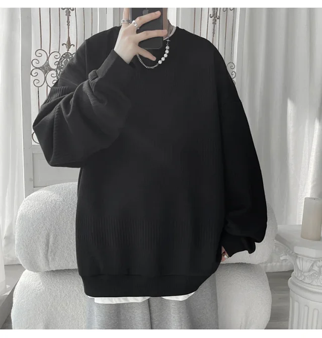 Men's Grey Jacquard Long Sleeve Tee Detail
