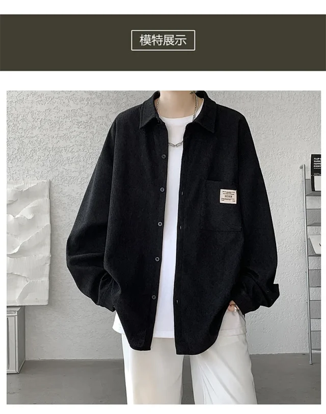 Men's Vintage Corduroy Long Sleeve Shirt Detail
