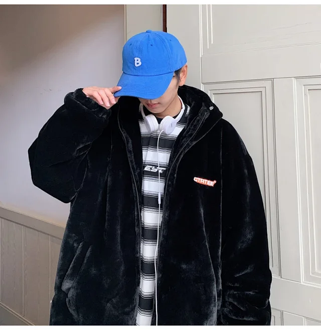 Men's Winter Sherpa Fleece Oversized Coat Detail