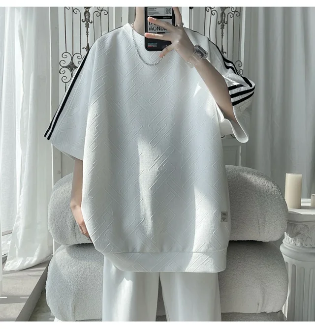 Three-Stripe Stretch Ice-Silk Summer Tee Detail
