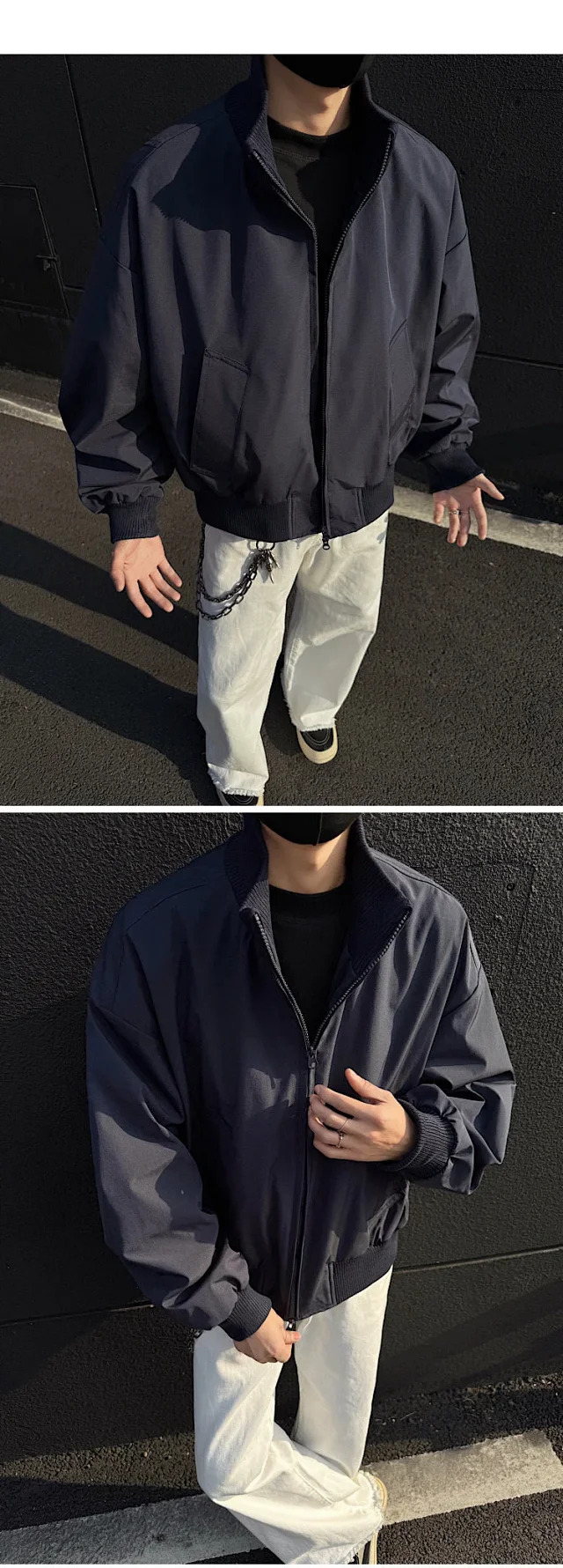 Men's Vintage Oversized Bomber Jacket Detail