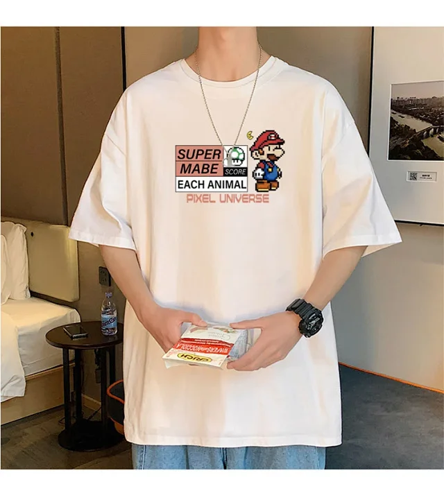 Men's Retro Hong Kong Mario T-Shirt Detail