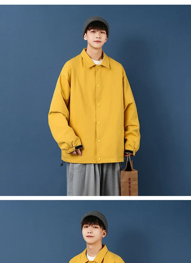 Men's Plus Size Korean Coach Jacket Detail