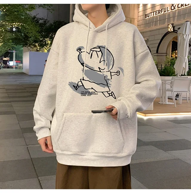 Men's Cotton Hoodie Cartoon Youth Loose Detail
