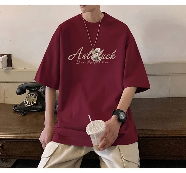Men's New Summer Oversized Cotton T-Shirt Detail