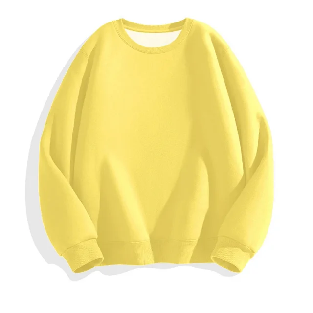 Hua Cotton Men's Casual Crew-Neck Sweatshirt Detail