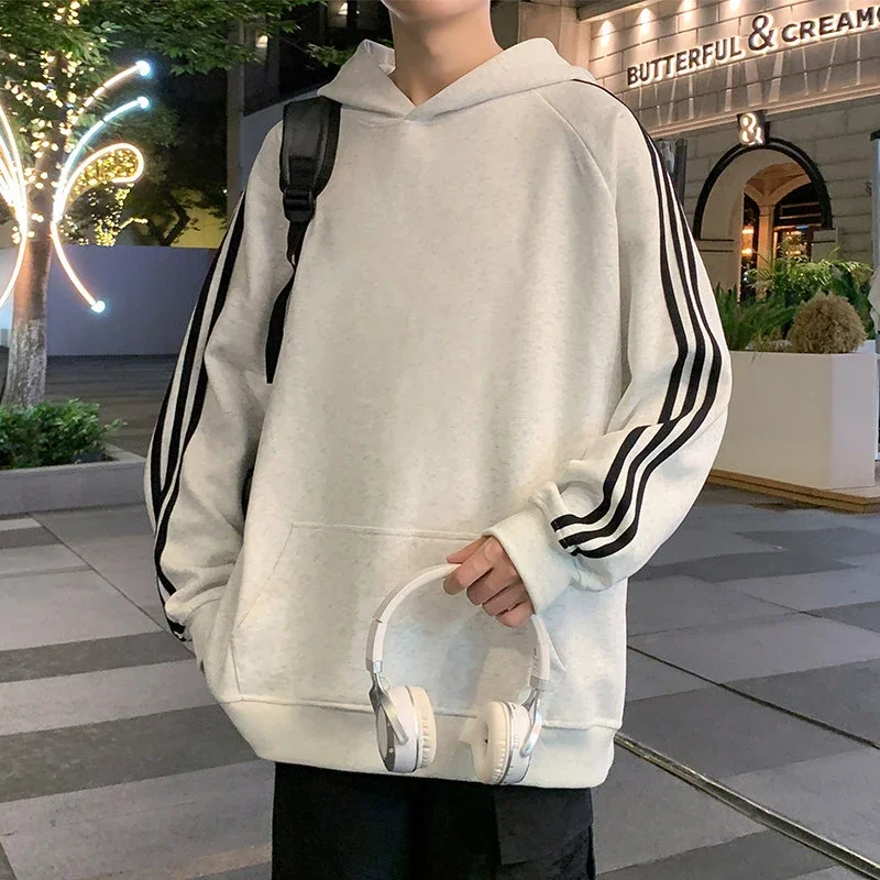 Men's Striped Oversized Casual Hoodie