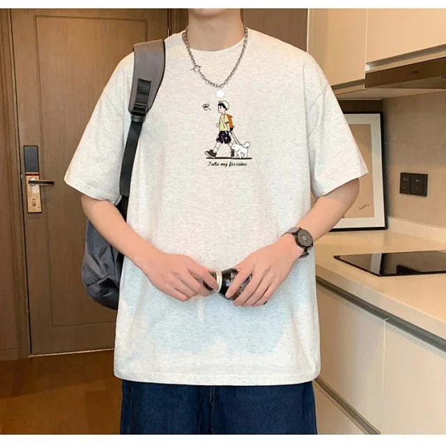 Men's Big Size Cotton Summer T-Shirt Detail