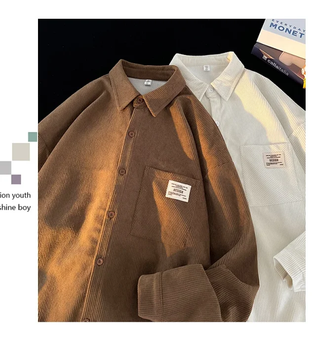 Japanese Vintage Men's Corduroy Shirt Detail