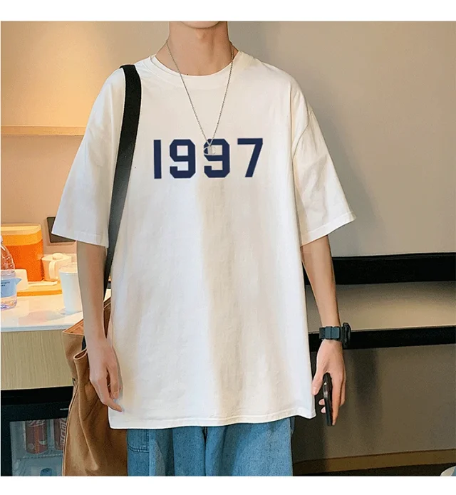 Guochao 1997 Men's HK-Retro Foam-Print Tee Detail