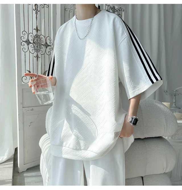 Three-Stripe Stretch Ice-Silk Summer Tee Detail