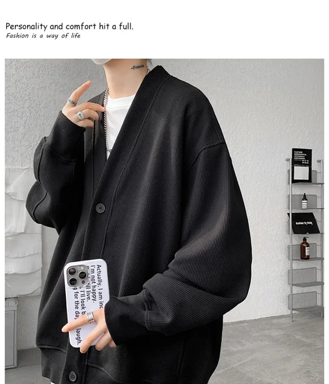 Men's Spring/Fall Cotton Knit Cardigan Detail