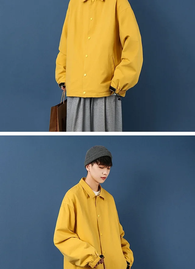 Men's Plus Size Korean Coach Jacket Detail