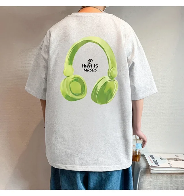 Oversized Men's Cotton Short Sleeve Tee Detail