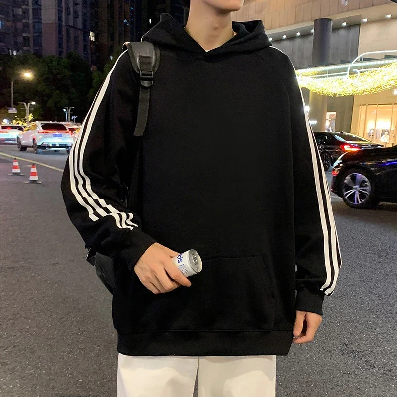 Men's Striped Oversized Casual Hoodie