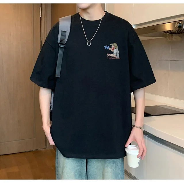 Men's American Street Heavyweight Cotton T-Shirt Detail