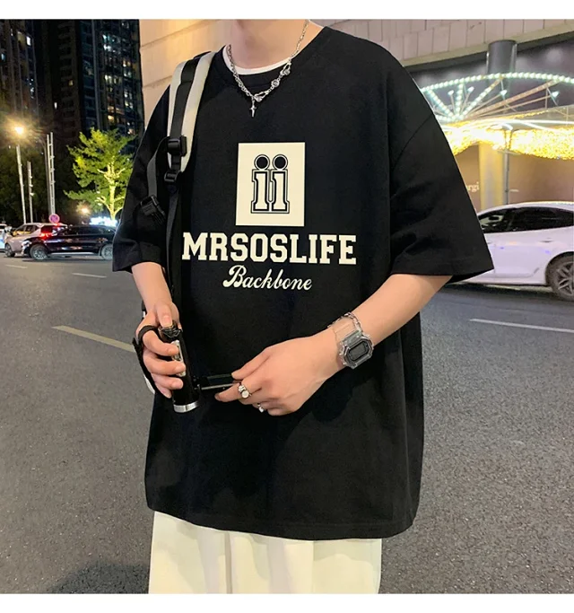 Men's Heavyweight Cotton Oversized T-Shirt Detail