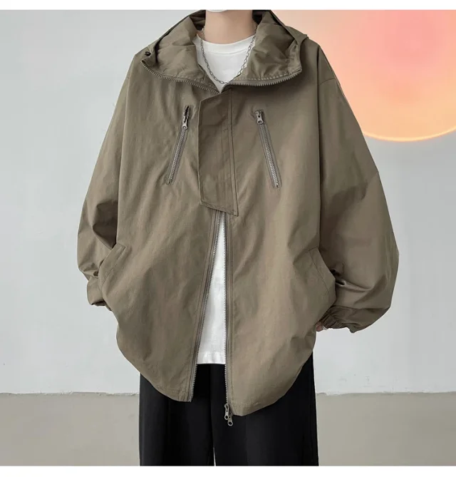 Black Warrior Men's Hooded Utility Jacket Detail
