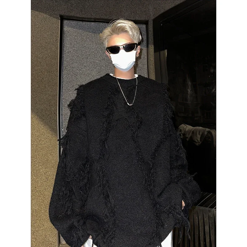 Men's Gray Distressed Fringe Wasteland Coat
