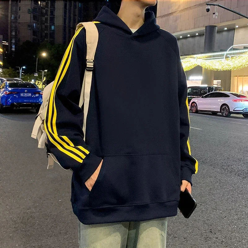 Men's Striped Oversized Casual Hoodie