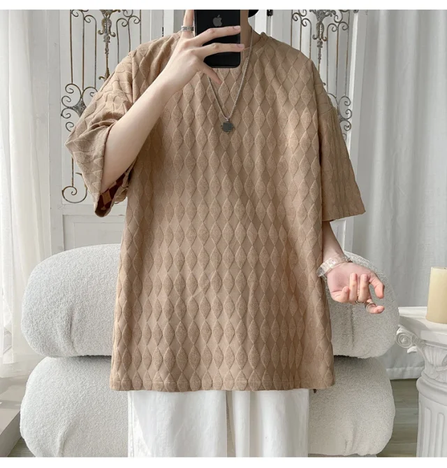 Men's Cooling Silk Jacquard Stretch Tee Detail