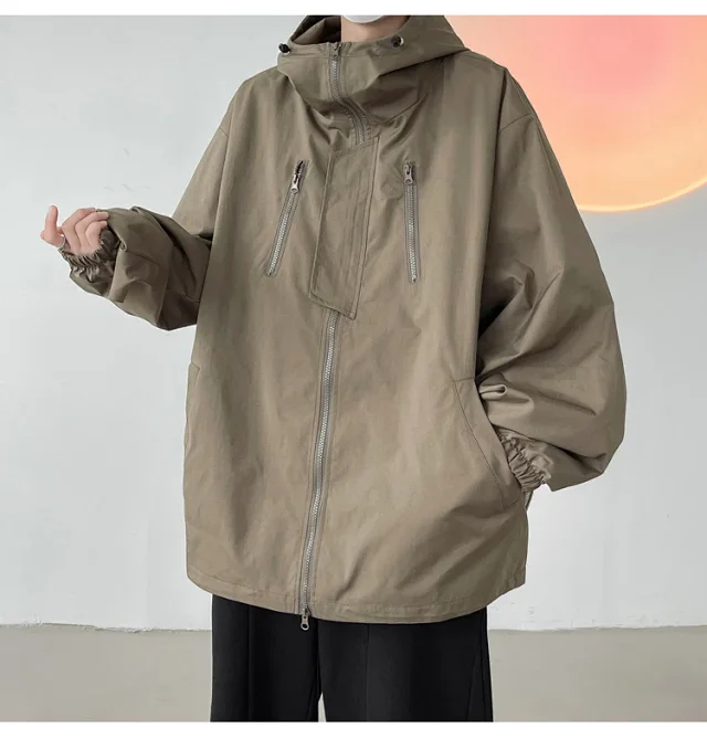 Black Warrior Men's Hooded Utility Jacket Detail