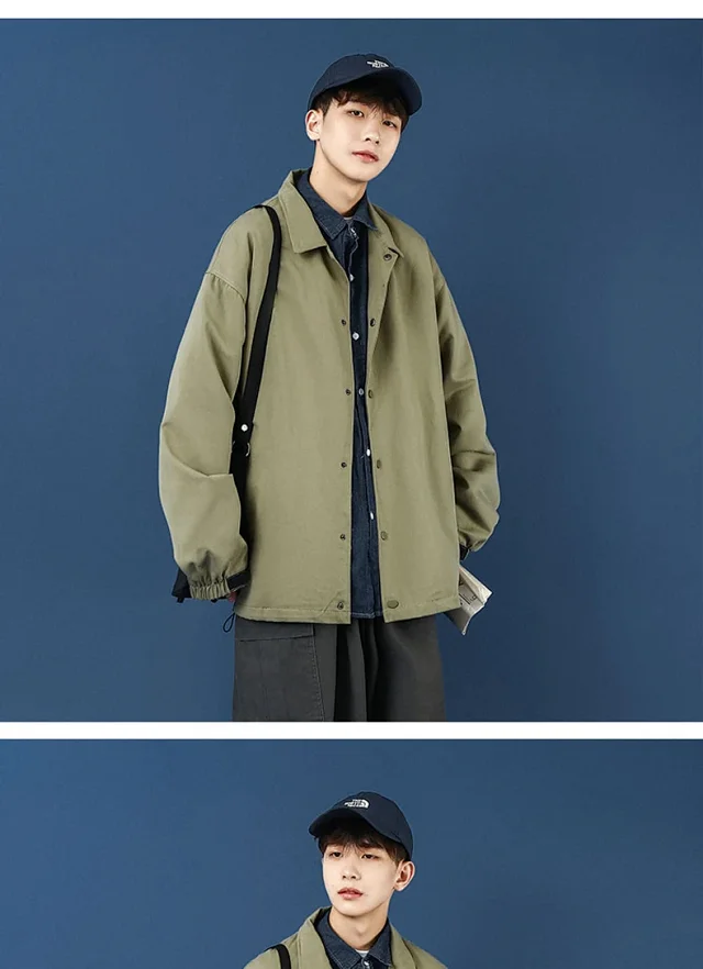 Men's Plus Size Korean Coach Jacket Detail