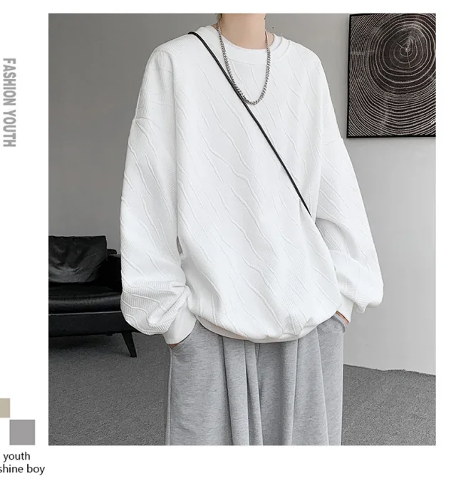 Men's Loose Textured Long Sleeve Tee Detail