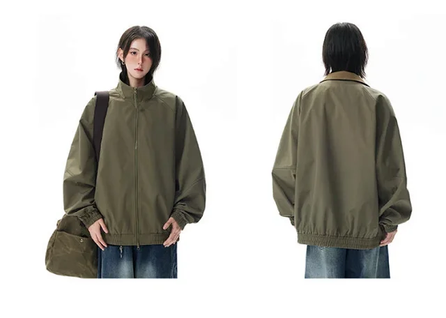 Cleanfit Color Block Retro Baseball Jacket Detail