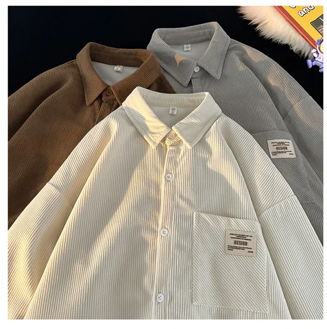 Japanese Vintage Men's Corduroy Shirt Detail
