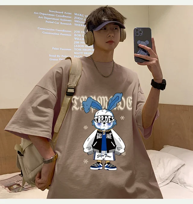 Men's Cotton Summer Rabbit Tee Detail
