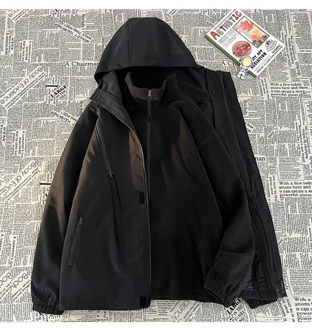 Windproof Waterproof Fleece-Lined Couple's 3-in-1 Jacket Detail