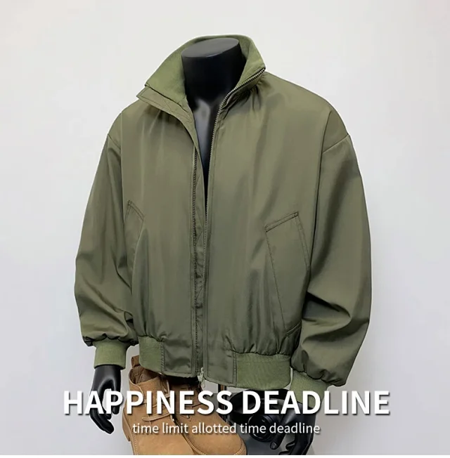 Men's Vintage American Oversized Bomber Jacket Detail